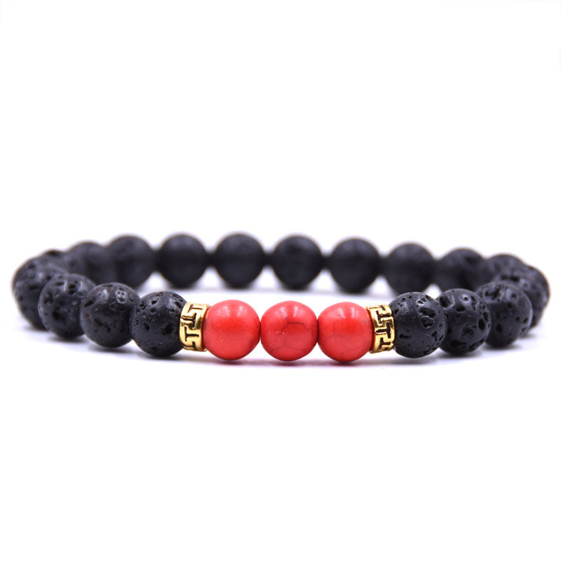 Grounding Lava Rock Beaded Bracelet Essential Oil Diffuser for Women Men, Aromatherapy Ideal for Anti-Anxiety or Anti-Stress