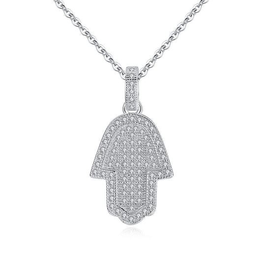 S925 sterling silver hot sale palm necklace pendant Hamsa Pendant Necklace