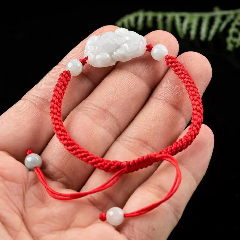 Pixiu Jade Red String Bracelet - Proection and Wealth