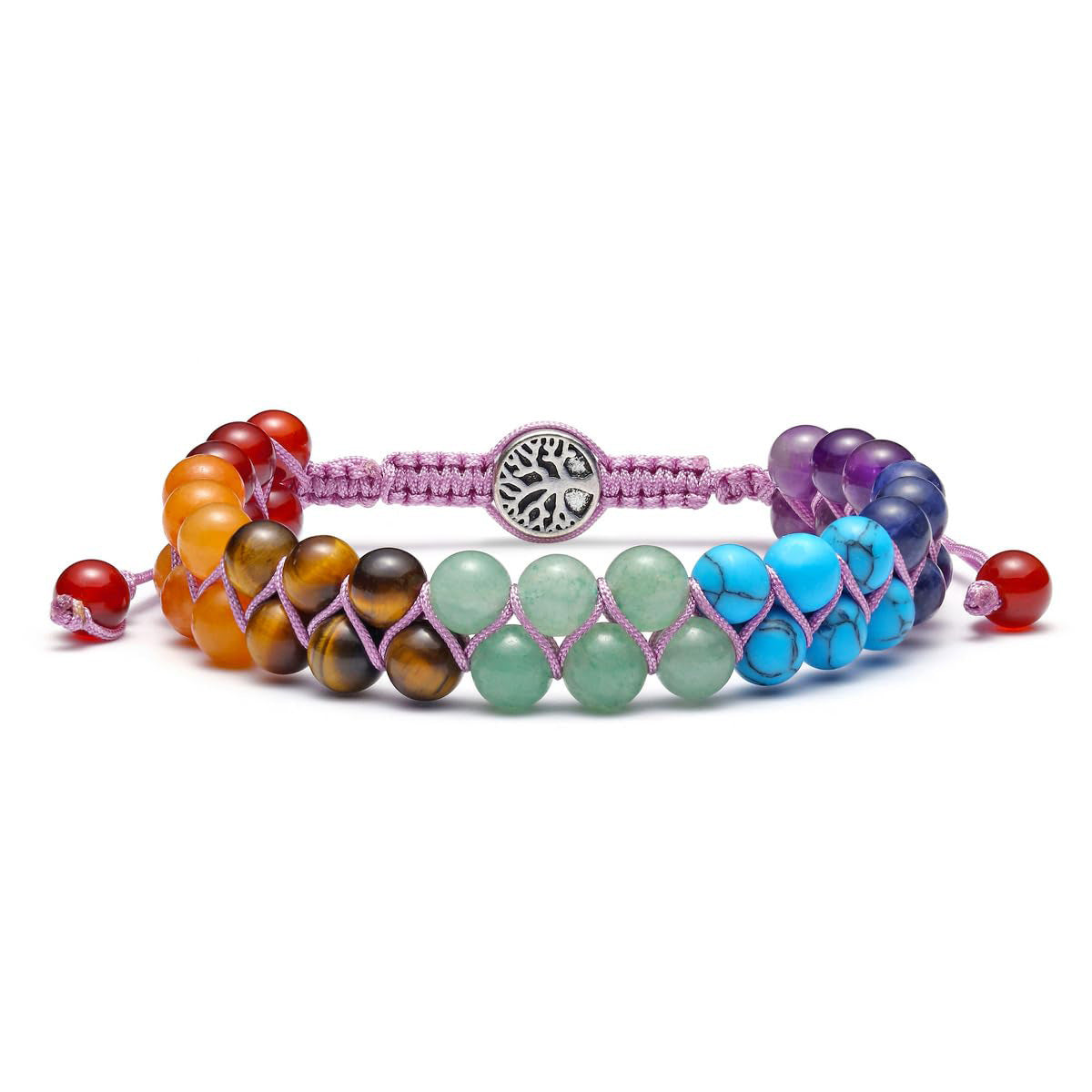 7 Chakras Healing Crystals Bead Bracelet, Yoga Stone Beads Bracelets Meditation Relax Anxiety