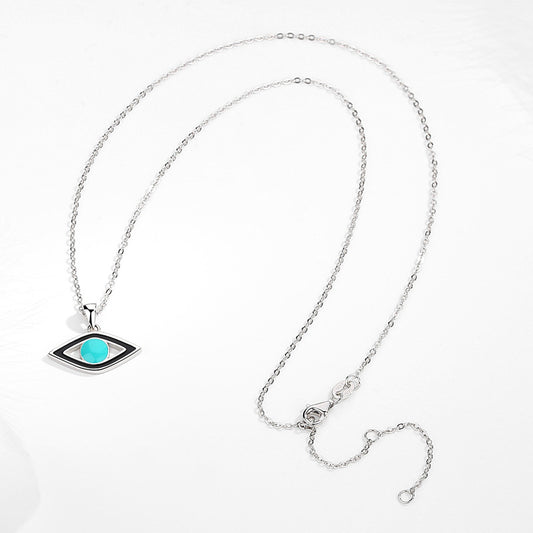 925 Sterling Silver Evil Eye Necklaces Women Gift Crystal CZ Lucky Turkish Blue Eye CZ Necklace Fine Turkey Jewelry