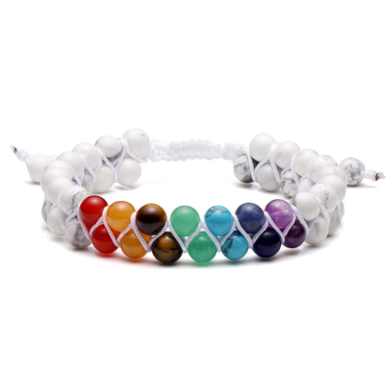 7 Chakras Healing Crystals Bead Bracelet, Yoga Stone Beads Bracelets Meditation Relax Anxiety