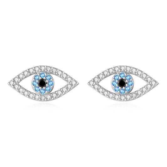 S925 sterling silver gold plated devil eye earrings 925 sterling silver jewelry