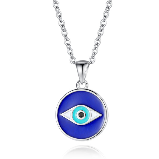 S925 sterling silver necklace ins European and American style eye pendant necklace