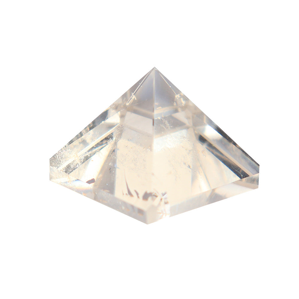 Natural White Quartz Pyramid, Decor Pointed Healing Clear Crystals, Tower Raw Mineral Clear Crystal Stone Home Decor Meditation Ore