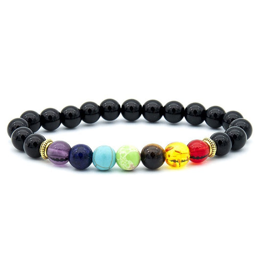 7 Chakra Reiki Essential Oil Diffuser Bracelet, Lava Rock Multicolor Stone Spacer Healing Bead Bangle Bracelet, Seven Gemstone Chakra Crystal Bracelet, Hand Band Pure Saat Chakra Bracelet For Women Men