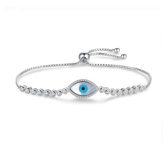 925 Sterling Silver Elegance Bracelet Horse Eye Shell Devil Eye Bracelet Personalized High-end Bracelet  ·