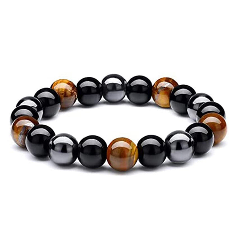 Triple Protection Bracelet Black Obsidian, Tiger Eye Haematite, Natural Gemstones, Reiki Healing Jewellery, Your Spiritual Revolution