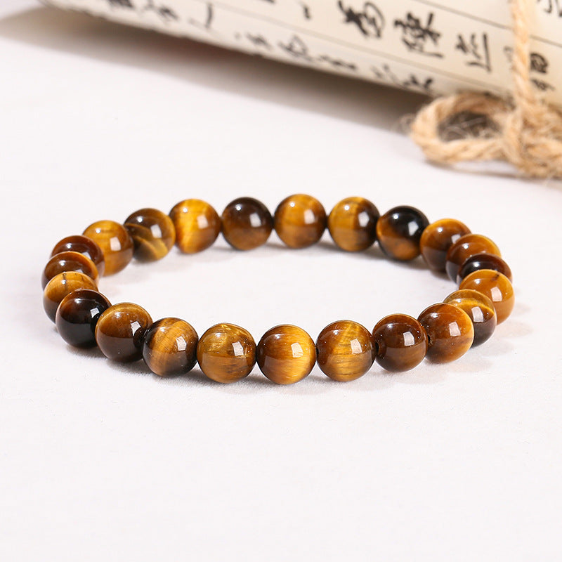 Gold Tiger Eye Stone Agate Bracelets 8MM/10MM Beads for Unisex Adults, Balances Mind & Soul, Self Love Enhancer, Helps in Healing & Luck