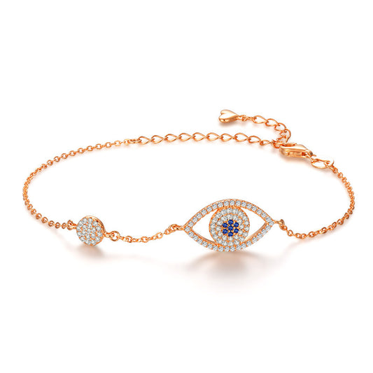 925 Sterling Silver Moissanite Evil Eye Women's Exquisite Evil Eye Necklace Adjustable Bracelet Fashion Christmas Jewelry Gift