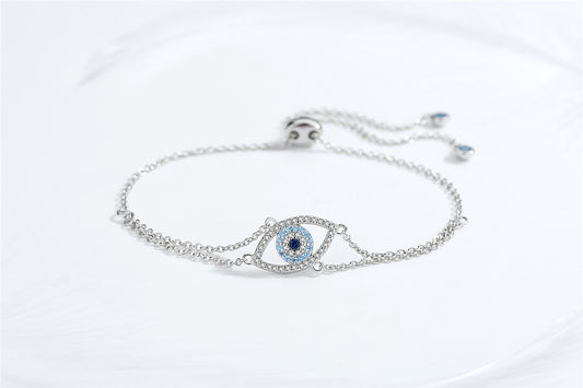 S925 Silver Bracelet Demon Eyes Bracelet Colorful Zircon Eyes