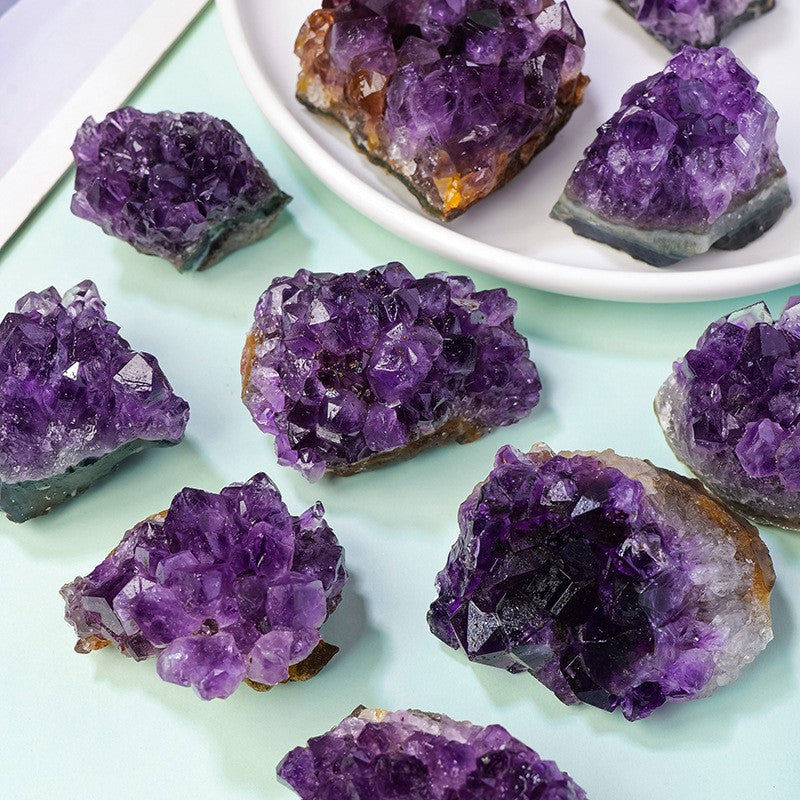 Amethyst Cluster for Witchcraft, Raw Amathesis Crystal Amythestyst Geode Cave, Healing Crystal Stone Ornaments, Feng Shui Home Decoration