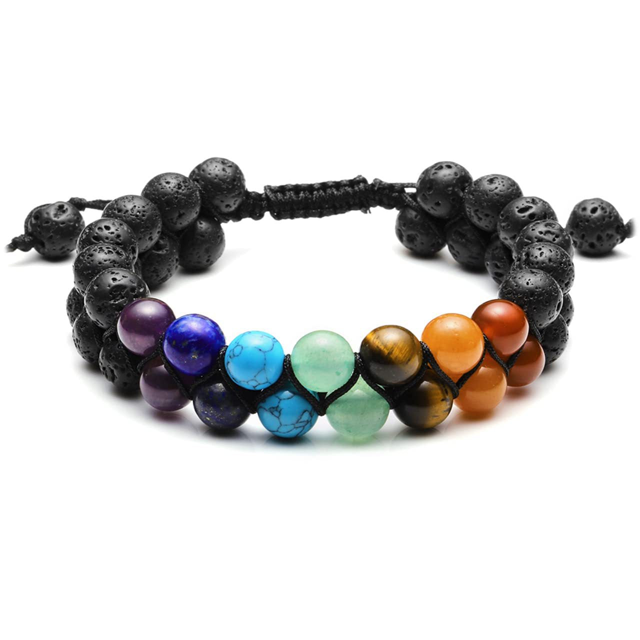 7 Chakras Healing Crystals Bead Bracelet, Yoga Stone Beads Bracelets Meditation Relax Anxiety