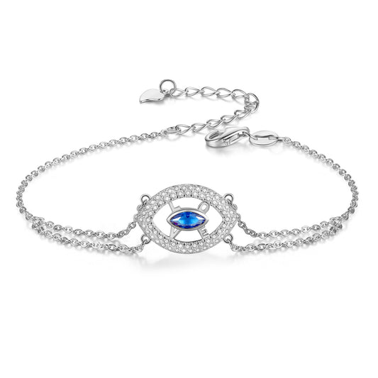 S925 Silver Bracelet Wheel of Bonding Evil Eye Bracelet