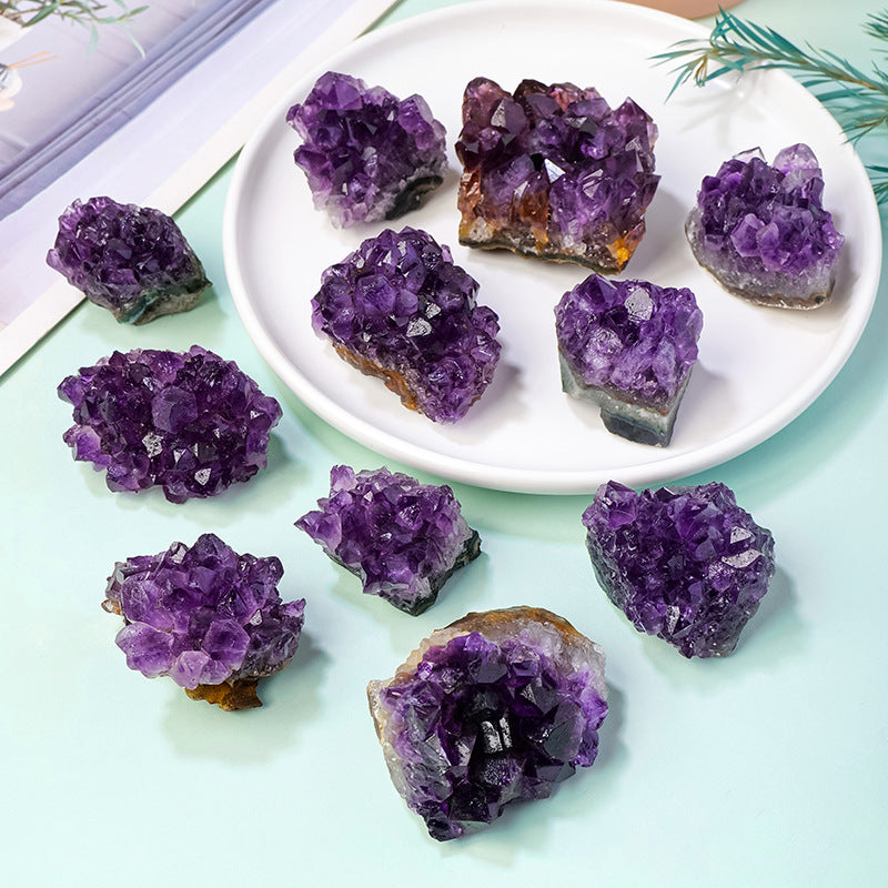 Amethyst Cluster for Witchcraft, Raw Amathesis Crystal Amythestyst Geode Cave, Healing Crystal Stone Ornaments, Feng Shui Home Decoration