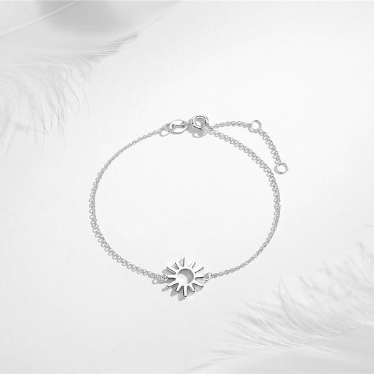 925 Sterling Silver Ladies Plain Sun Bracelet