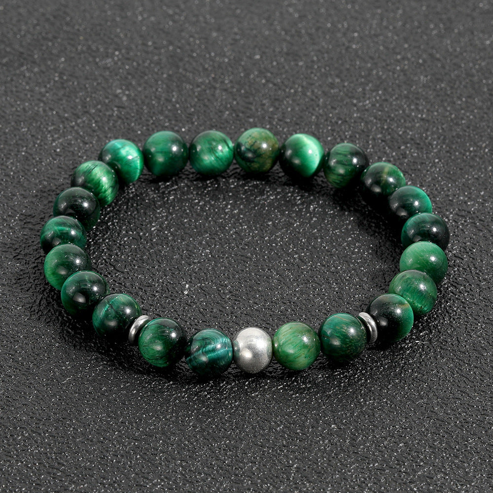 Handmade Stretch 8MM Natural Green Tiger Eye Stone Healing Bead Bracelets