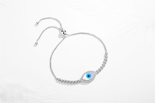 925 Sterling Silver Elegance Bracelet Horse Eye Shell Devil Eye Bracelet Personalized High-end Bracelet  ·