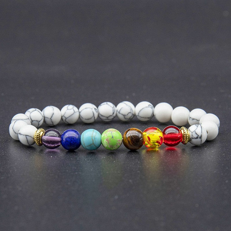 7 Chakra Reiki Essential Oil Diffuser Bracelet, Lava Rock Multicolor Stone Spacer Healing Bead Bangle Bracelet, Seven Gemstone Chakra Crystal Bracelet, Hand Band Pure Saat Chakra Bracelet For Women Men