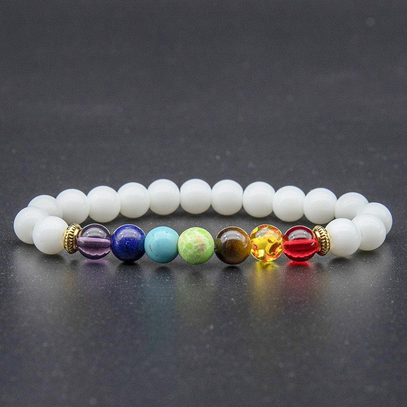 7 Chakra Reiki Essential Oil Diffuser Bracelet, Lava Rock Multicolor Stone Spacer Healing Bead Bangle Bracelet, Seven Gemstone Chakra Crystal Bracelet, Hand Band Pure Saat Chakra Bracelet For Women Men