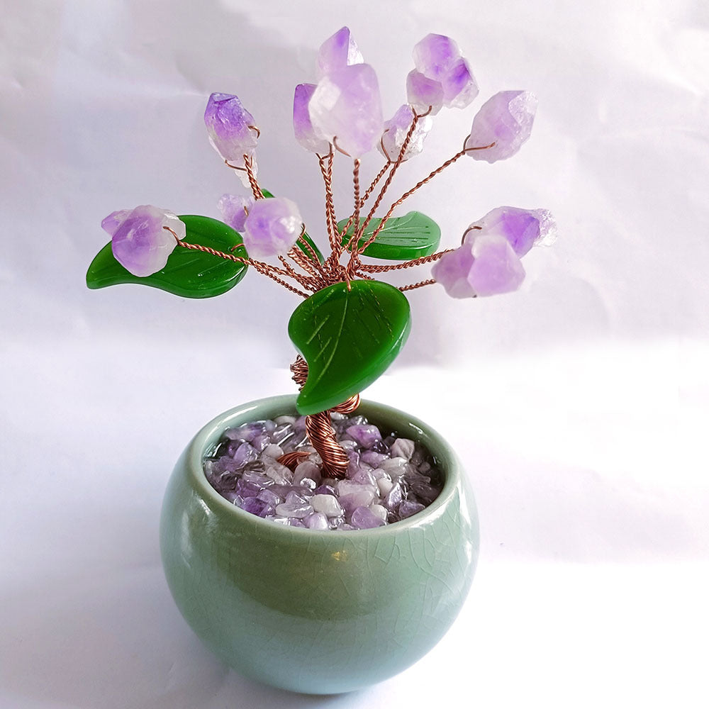 Amethyst Tooth Flower Crystal Tree, Crafts Home Office Ornaments