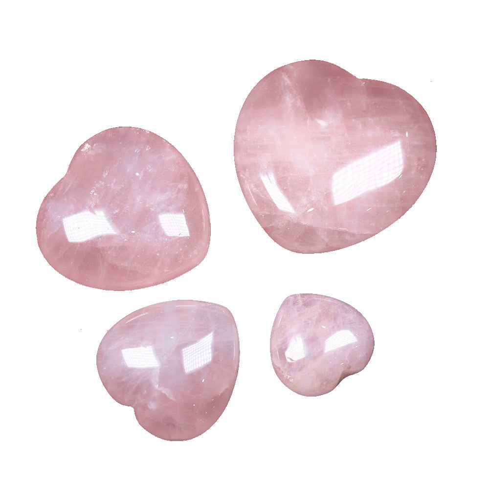 Natural Rose Quartz Love Puffy Heart Shaped Carved Crystals Stone, Love Healing Crystal Gemstone Decor Gift