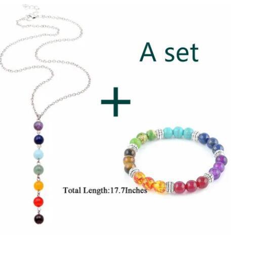 7 Chakra Natural Stone Bracelet, Healing Lava Stone 7 Bead Natural Oil Diffuser Aromatherapy, Enhance Your Luck and Prosperity