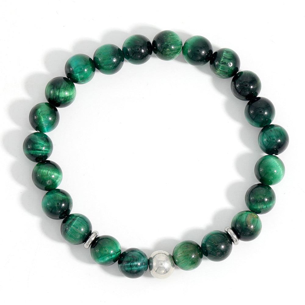 Handmade Stretch 8MM Natural Green Tiger Eye Stone Healing Bead Bracelets