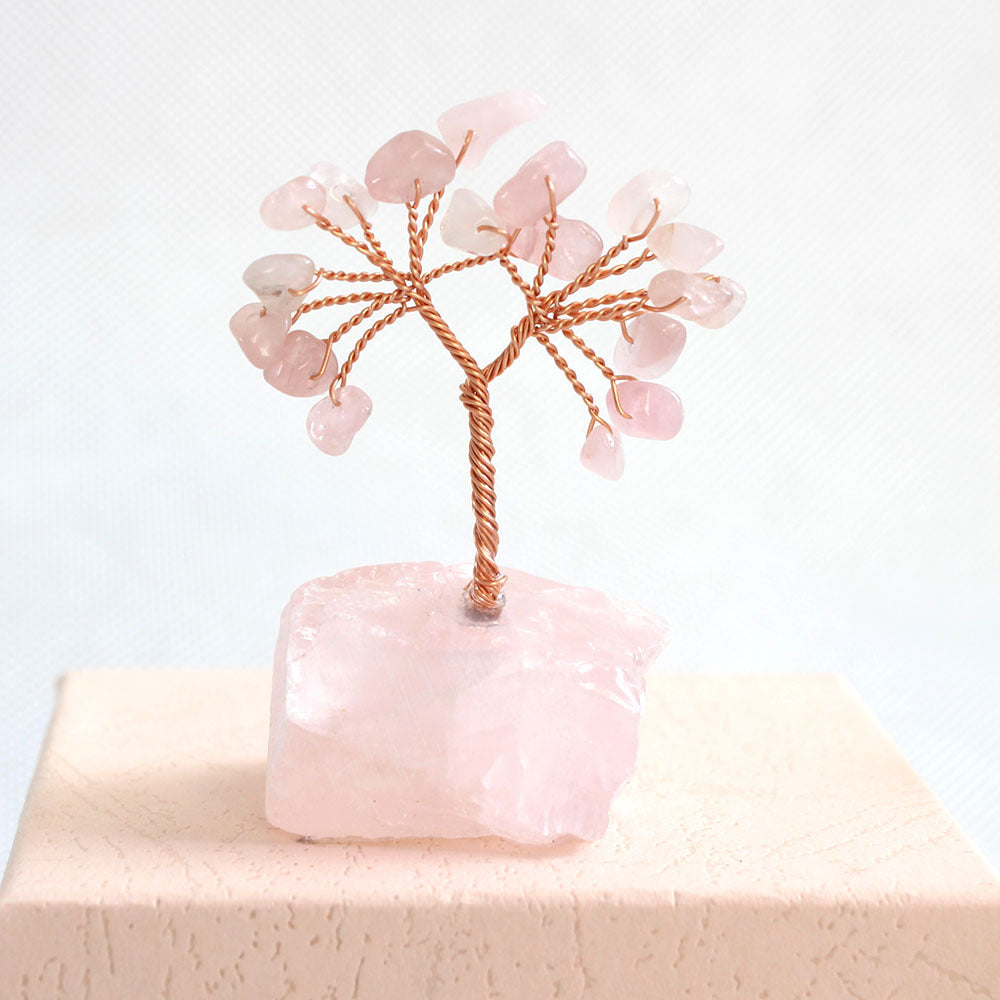 Natural Chakra Healing Crystals Tree, Quartz Stones Money Tree Feng Shui Ornaments, Home Decoration for Wealth and Luck Citrine Crystal Tree/Clear Quartz, Irregular Base