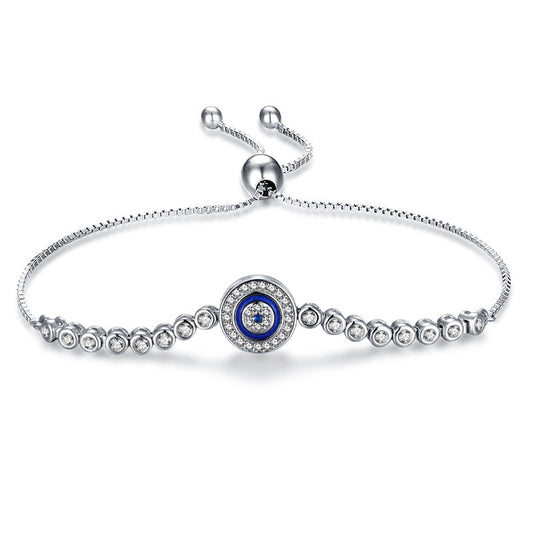 S925 Sterling Silver New Bracelet Gold Plated Bracelet Sterling Silver Simple Evil Eye Bracelet