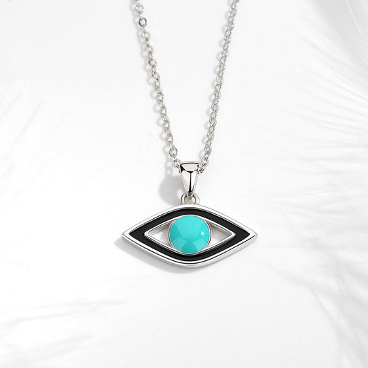 925 Sterling Silver Evil Eye Necklaces Women Gift Crystal CZ Lucky Turkish Blue Eye CZ Necklace Fine Turkey Jewelry