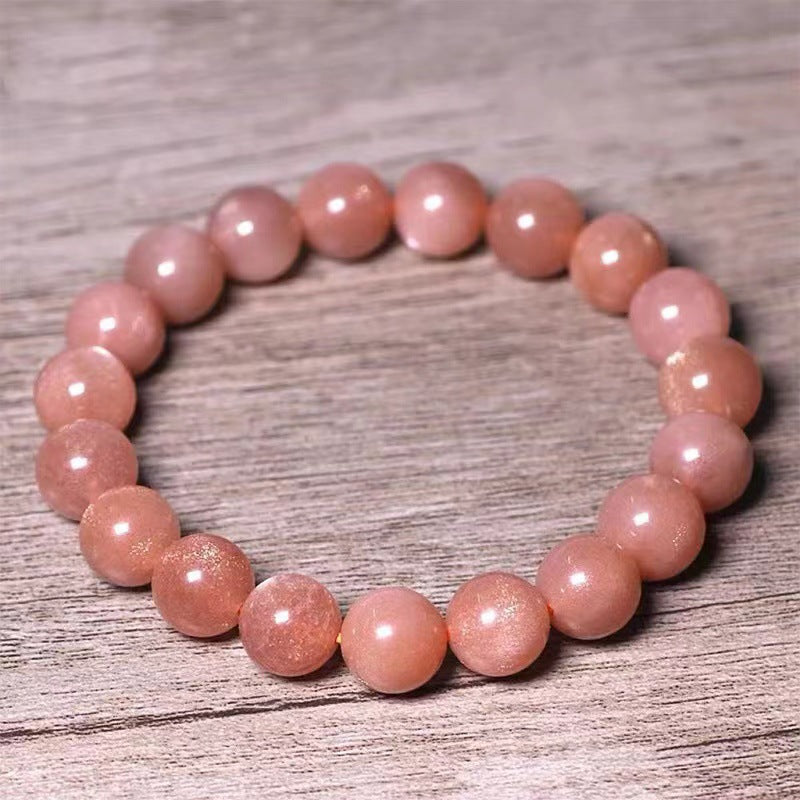 Natural Sunstone Orange Moonlight Stone Bracelets, Moonstone Energizing Bracelet, Orange Bead 6MM/8MM/10MM/12MM