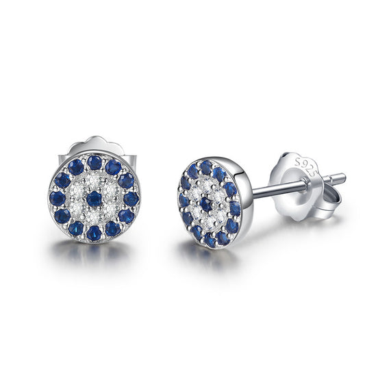 925 sterling silver evil eye beads stud earrings for women with upper class eyes