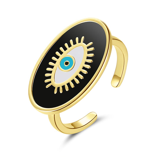 Evil Eye with Lashes Red Evil Eye Ring