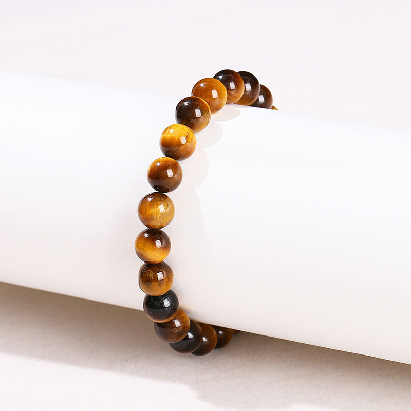 Gold Tiger Eye Stone Agate Bracelets 8MM/10MM Beads for Unisex Adults, Balances Mind & Soul, Self Love Enhancer, Helps in Healing & Luck