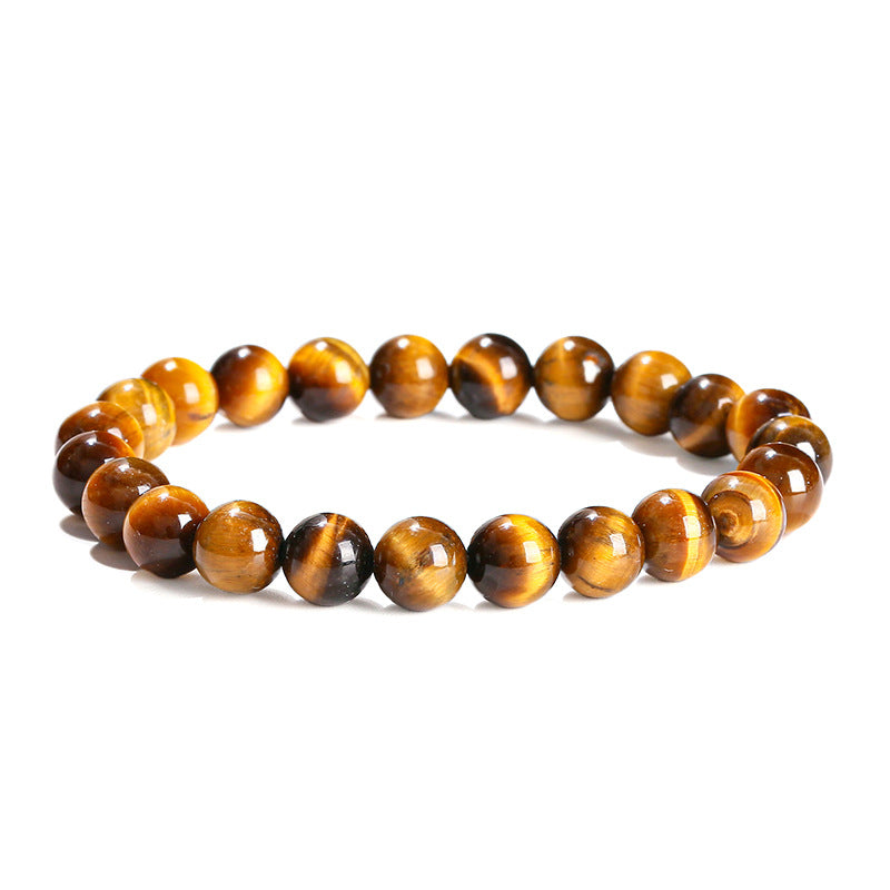 Gold Tiger Eye Stone Agate Bracelets 8MM/10MM Beads for Unisex Adults, Balances Mind & Soul, Self Love Enhancer, Helps in Healing & Luck