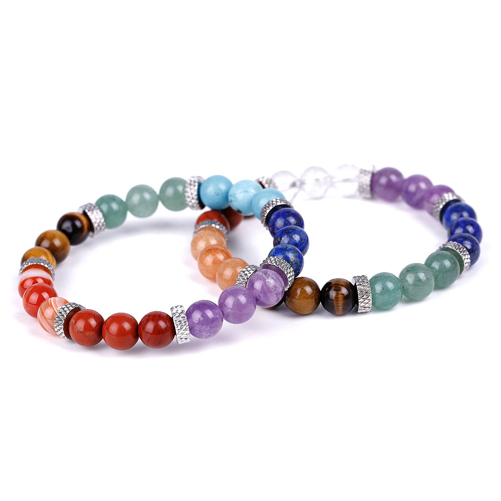 7 Chakra Healing Crystals Bracelet, Lava Rock Bracelet, Natural Gemstones Yoga Reiki Chakras Stone Beads Anxiety Braided Bracelet