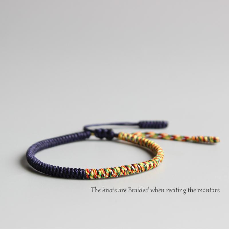 Tibetan Buddhist Handmade Lucky Knot Rope Bracelet, Freedom from Suffering, Braided Friendship Matching Bracelets for Men Women