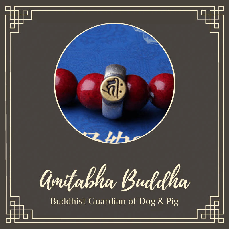 Feng Shui Amulet Zodiac S925 Stering Silver Bracelet, Cinnabar Luck Wealth Beaded Energy Charm Stretchy Buddhist Bracelet, Talisman for Prosperity Money Good Luck