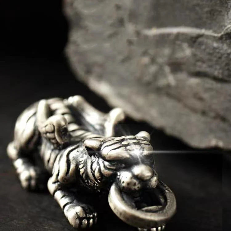 Fengshui Tiger Bracelet - Wealth Coin 925 Silver Red String