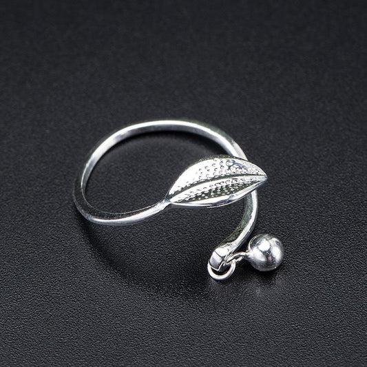 Fengshui Willow Leaf 925 Silver Ring