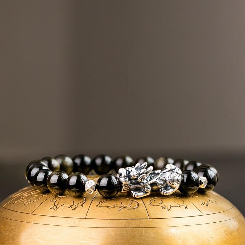 Gold Obsidian Pixiu Fengshui Bracelet