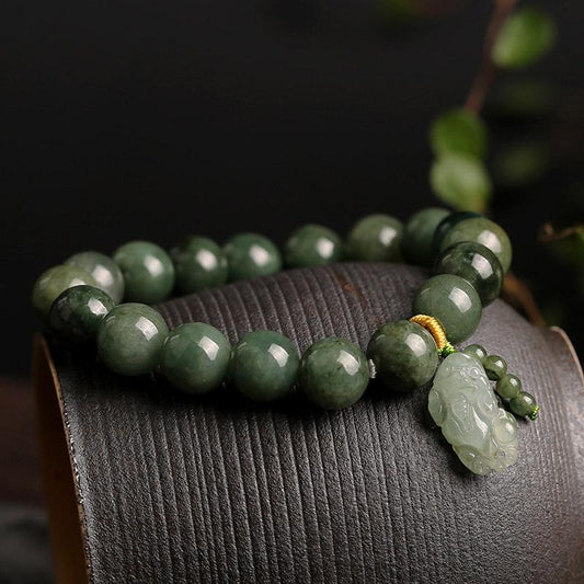 Green Jade Pixiu Feng Shui Bracelet