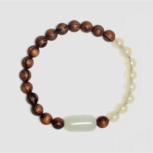 Hetian Jade Bracelet - Natural Agarwood Bead Product Details