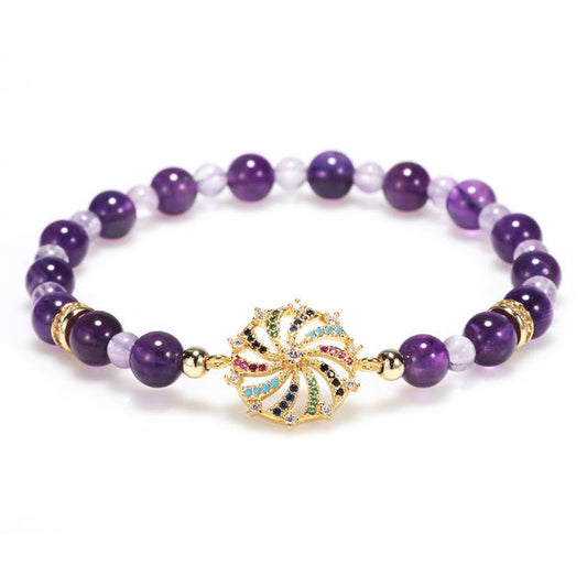 Natural Amethyst Double Stars Protection Bracelet