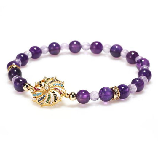 Natural Amethyst Double Stars Protection Bracelet