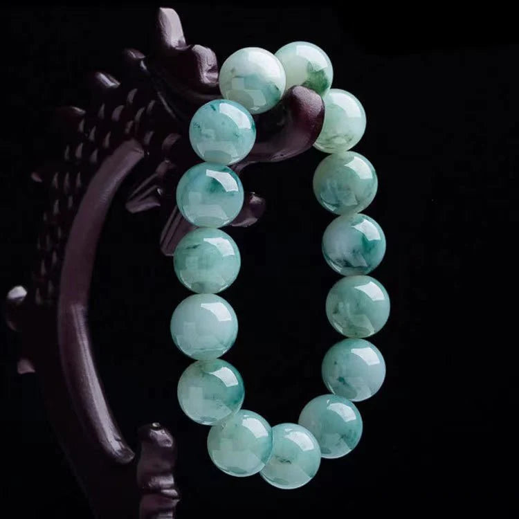 Natural Burmese Jade Beads Lucky Bracelet - A Class