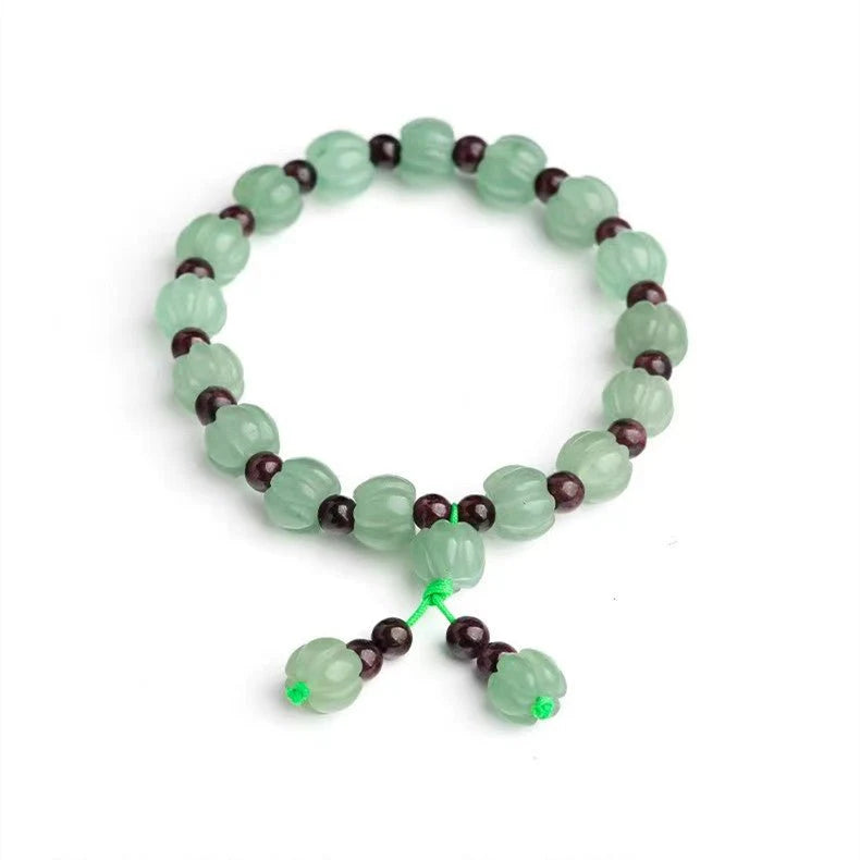 Natural Green Jade Auspicious Pumpkin Lucky Bracelet