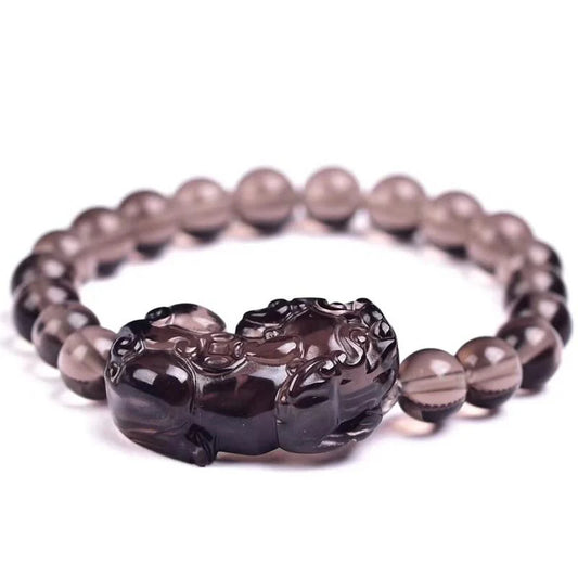 Natural Ice Black Obsidian Pixiu Wealth Bracelet