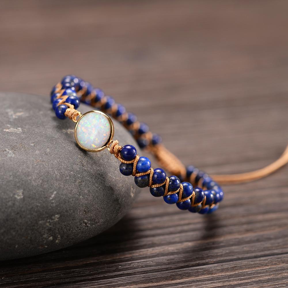 Natural Opal Bohemian Woven Agate Beaded Lucky Bracelet